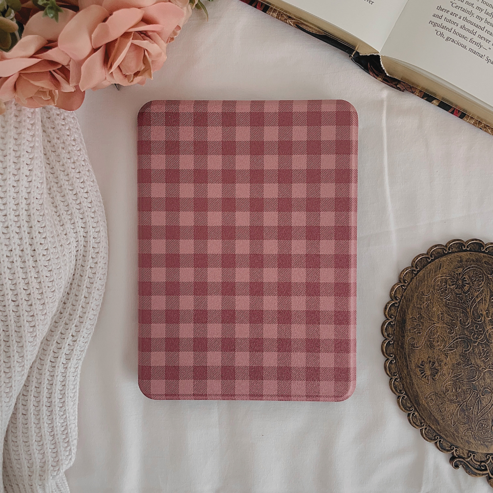 gingham blush kindle case