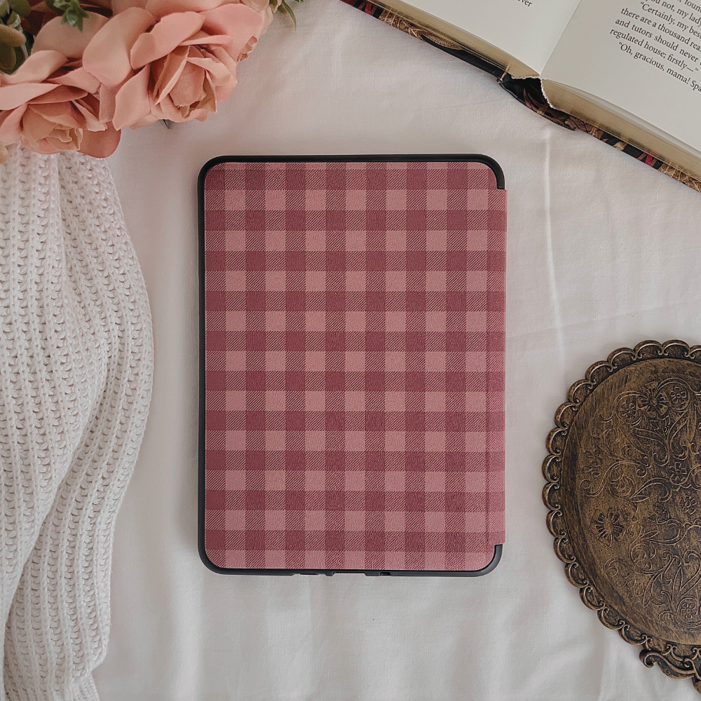 gingham blush kindle case