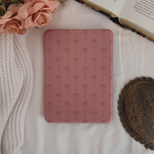 etched in rose kindle case