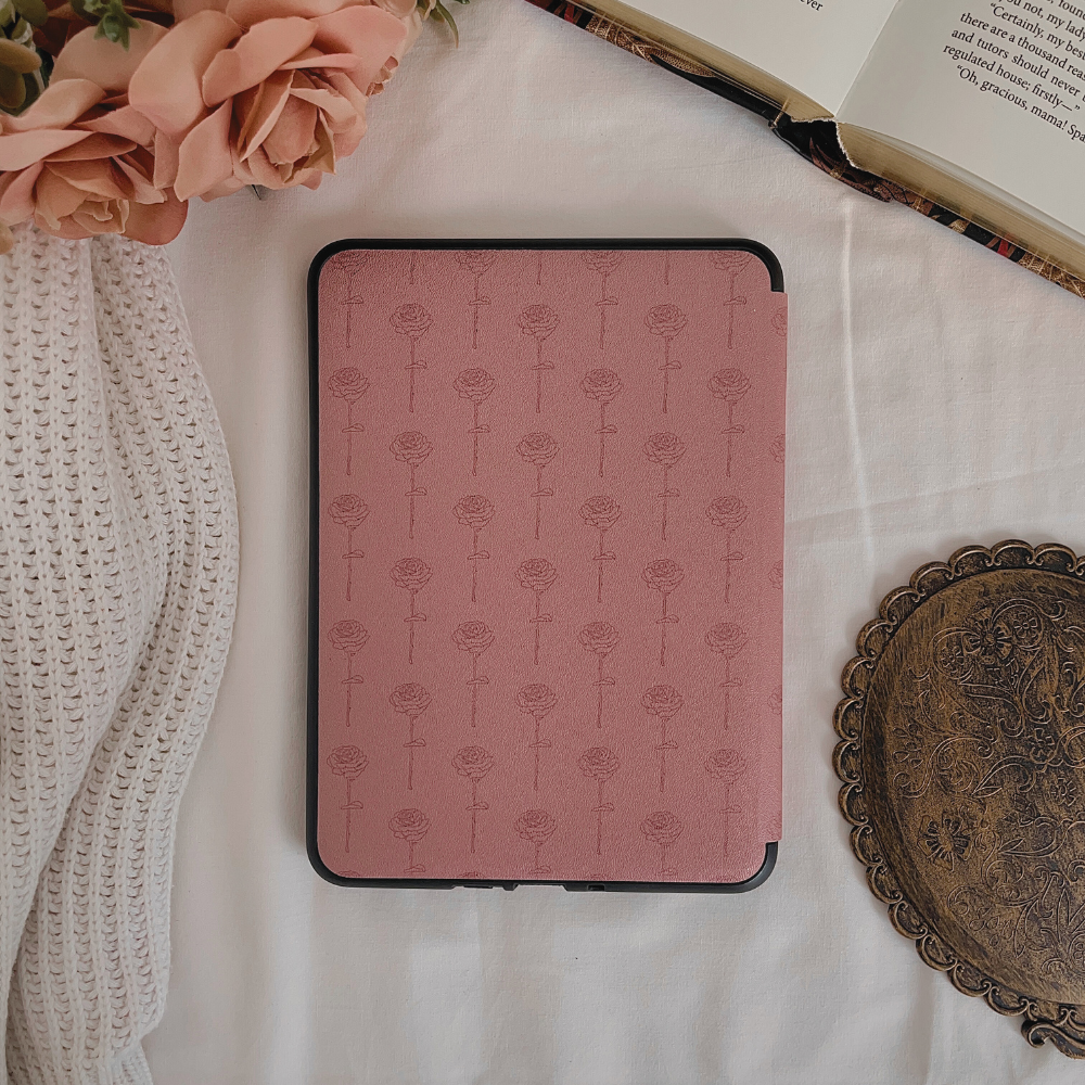 etched in rose kindle case