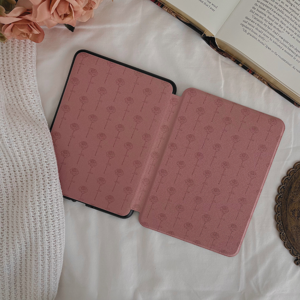 etched in rose kindle case
