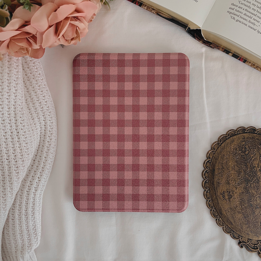 gingham blush kindle case