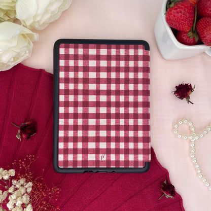raspberry linen kindle case