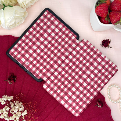 raspberry linen kindle case