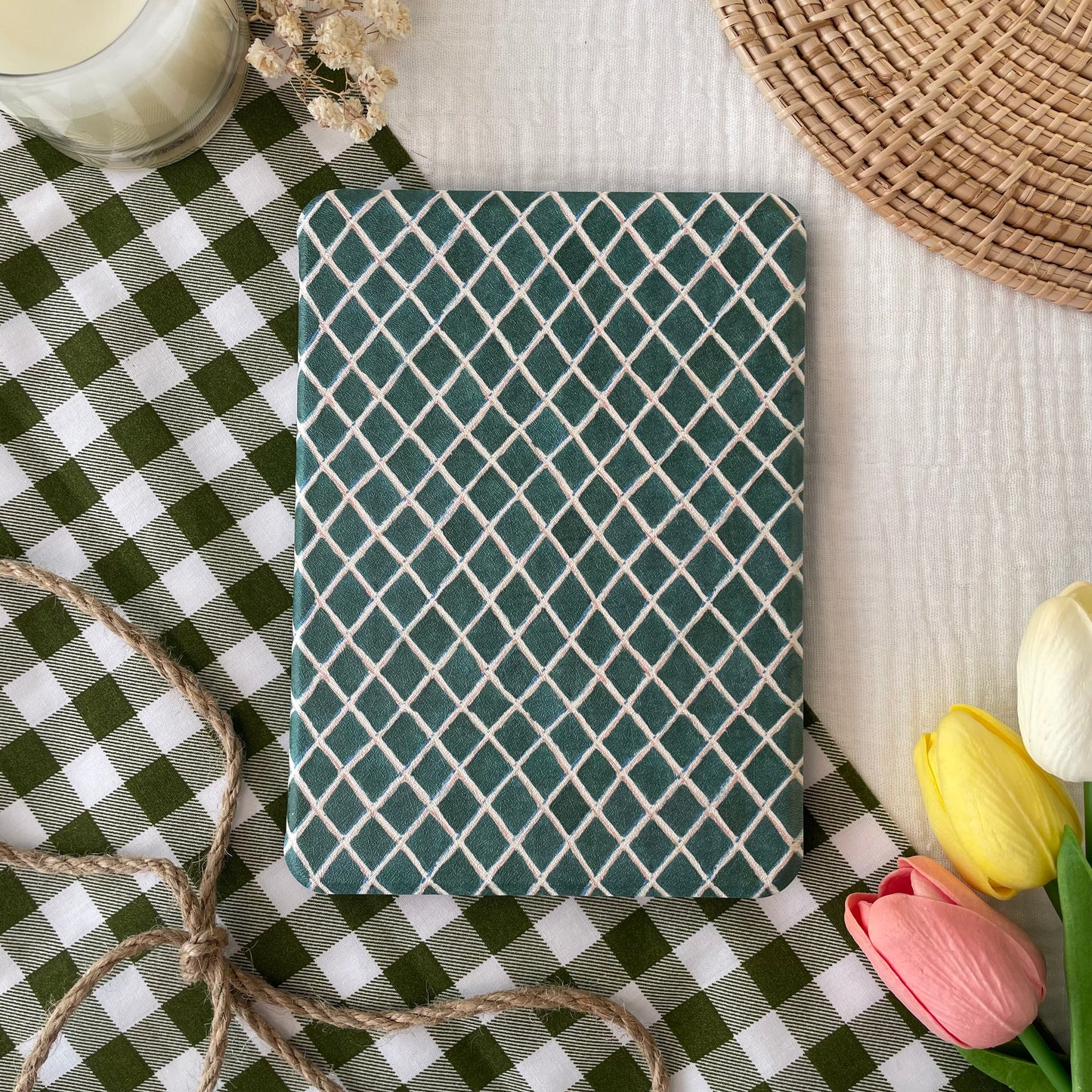 tiles in teal kindle case